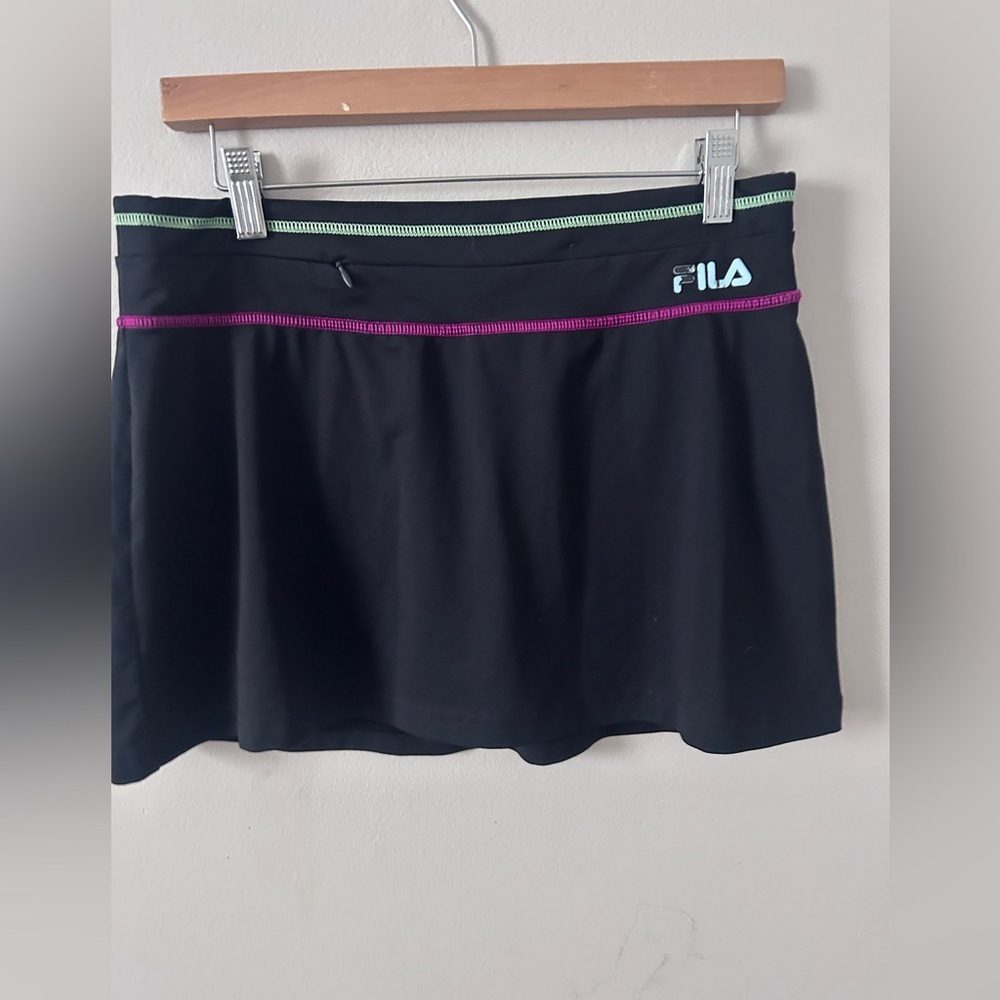 Fila Black and Pink Mini Skater Skirt